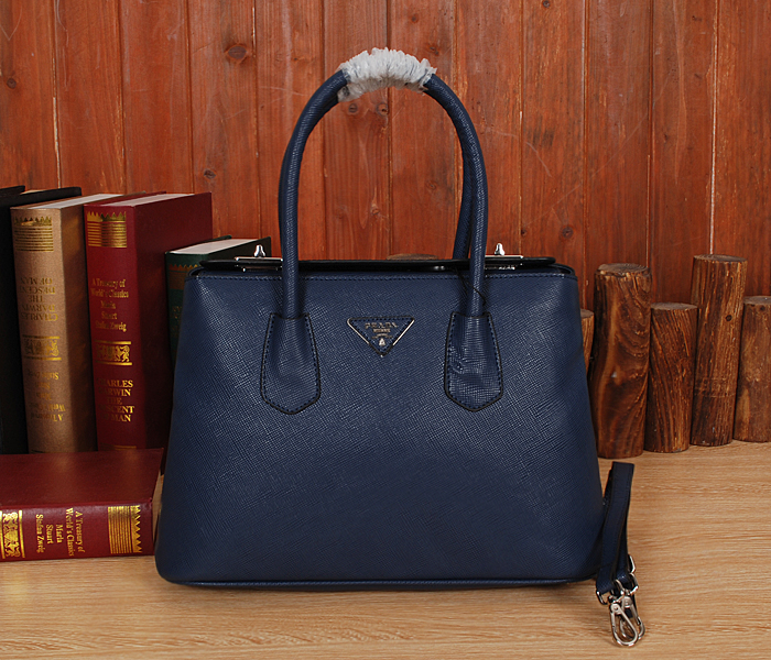 Pelle Prada borsetta in blu scuro 2749